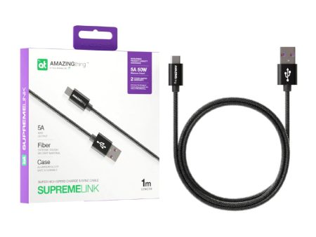 SUPREMELINK Type C 5A Super charge cable 1M Black Huawei supercharge Online Hot Sale