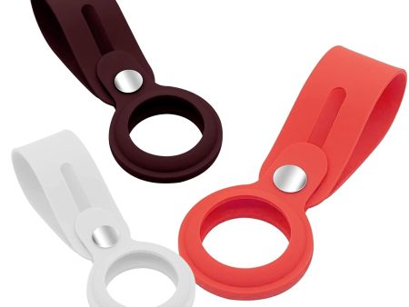 Apple Airtags-(2021) (FOSO) Silicone Loop Case - Orange, White & Wine Red on Sale