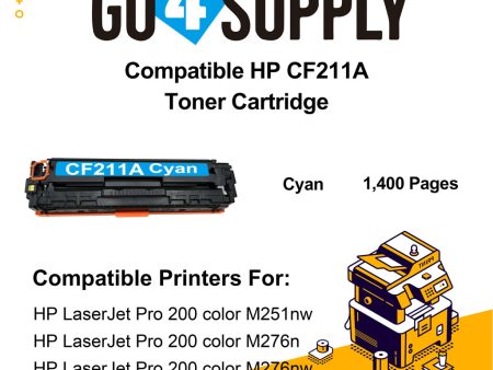 Compatible HP Cyan CF211A Toner Cartridge Used for HP LaserJet Pro 200 color M251n  251nw  251MFP  M276n nw Printer Sale