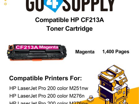 Compatible HP Magenta CF213A Toner Cartridge Used for HP LaserJet Pro 200 color M251n  251nw  251MFP  M276n nw Printer Online Sale