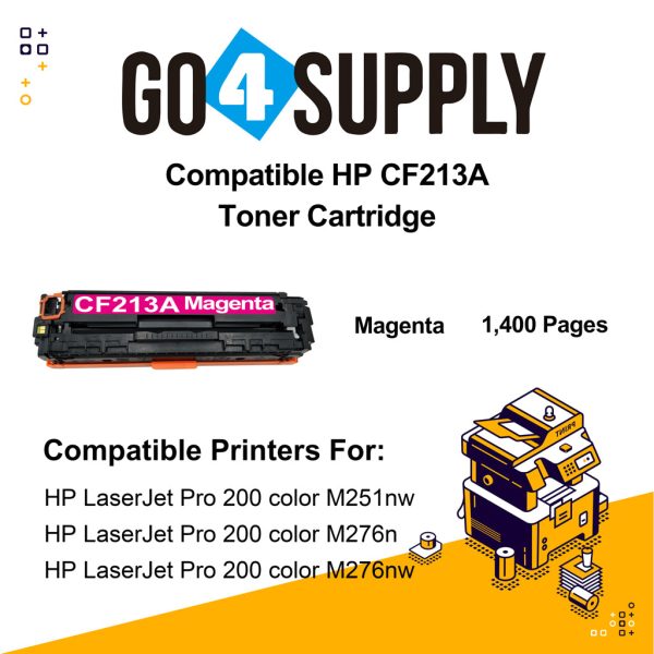 Compatible HP Magenta CF213A Toner Cartridge Used for HP LaserJet Pro 200 color M251n  251nw  251MFP  M276n nw Printer Online Sale