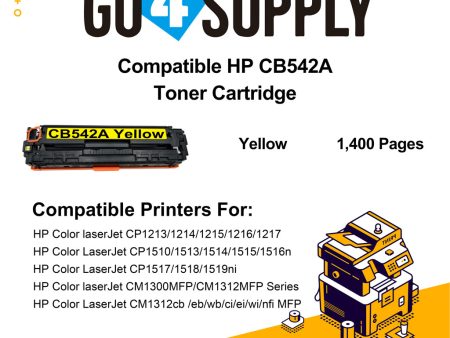 Compatible HP Yellow CB542A Toner Cartridge Used for HP Color laserJet  CP1213  1214  1215  1216  1217; CP1510  1513  1514  1515  1516n;  CP1517  1518  1519ni;  CP1210 1520 1525 Printer Online