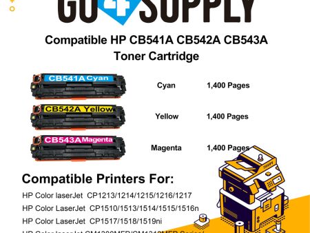 Compatible 3-Color Set HP CB540A CB541A CB542A CB543A Toner Cartridge Used for HP Color laserJet CM1300MFP  CM1312MFP Series  CM1312cb  eb wb ci ei wi nfi MFP Printer Hot on Sale