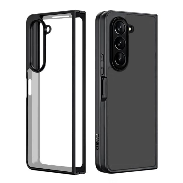 Samsung Galaxy Z Fold 5 (FOSO) Royal Shock Proof Back Cover Case | (PC+TPU) - Black For Sale