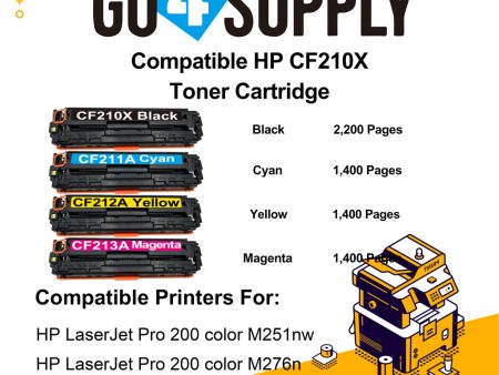 Compatible Set for HP CF210X Toner Cartridge Used for HP LaserJet Pro 200 color M251n  251nw  251MFP  M276n nw Printer Online Hot Sale