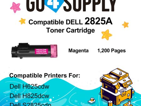 Compatible (2,500 Yield) Dell 2825 593-BBOY 5PG7P Magenta Toner Cartridge Replacement for H625cdw H825cdw S2825cdn H625 Printer on Sale