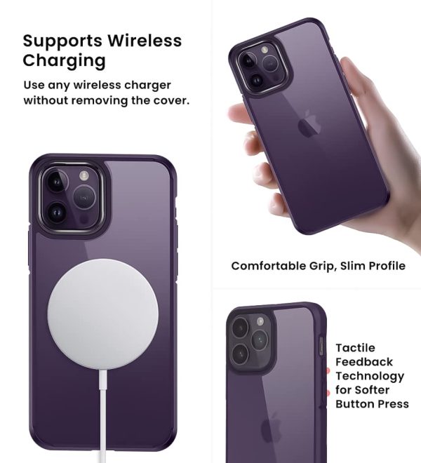 iPhone 14 Pro Max Back Cover Case | Ice Crystal - Matte Purple Online now