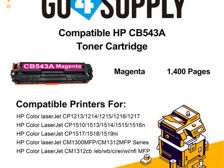 Compatible HP Magenta CB543A Toner Cartridge Used for HP Color laserJet  CP1213  1214  1215  1216  1217; CP1510  1513  1514  1515  1516n;  CP1517  1518  1519ni;  CP1210 1520 1525 Printer For Cheap