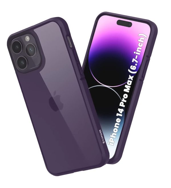 iPhone 14 Pro Max Back Cover Case | Ice Crystal - Matte Purple Online now