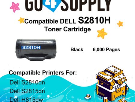 Compatible (6,000 Yield) Dell 2810 593-BBMF 47GMH Toner Cartridge Replacement for S2810dn H815dw S2815dn Printer Discount