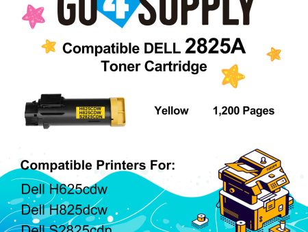 Compatible (2,500 Yield) Dell 2825 593-BBOZ 3P7C4 Yellow Toner Cartridge Replacement for H625cdw H825cdw S2825cdn Printer Online Sale