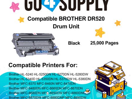 Compatible (Drum Only) DR-520 DR520 Drum Unit Used for Brother HL5240 5250DN 5250DNT 5340 5350 5380 5270 5280DW; MFC8460N 8860DN; DCP8060 MF8870 8670 8065DN Printer Discount