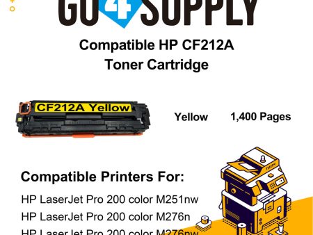 Compatible HP Yellow CF212A Toner Cartridge Used for HP LaserJet Pro 200 color M251n  251nw  251MFP  M276n nw Printer Online Sale