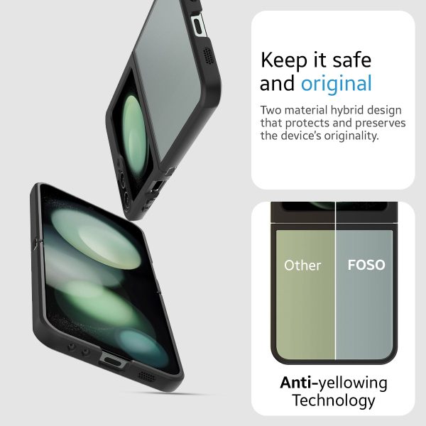 Samsung Galaxy Z Flip 5 (FOSO) Skin Shock Proof Back Cover Case | (PC+TPU) - Black Online now