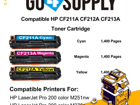 Compatible 3-Color Combo HP CF210A Toner Cartridge Used for HP LaserJet Pro 200 color M251n  251nw  251MFP  M276n nw Printer Online Sale