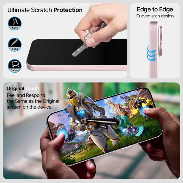 iPhone 15 Easy DO Tempered Glass Screen Protector Guard | GT Series- (2 Privacy TG + 1 Black Lens Protector) Online