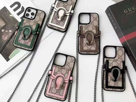 Sling Chain Luxury Branded Designer iPhone Case with Wallet for iPhone For Sale