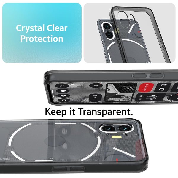 Nothing Phone 2 (FOSO) Back Cover Case | Ice Crystal Clear - Smoke Black Supply