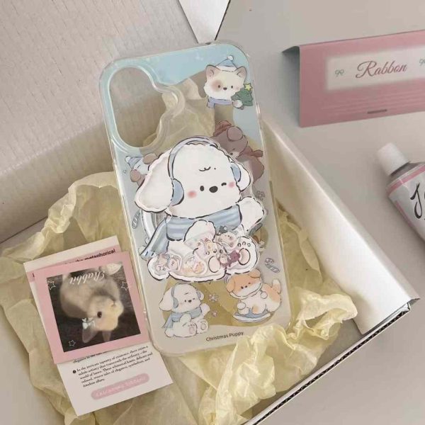 Baby Dog With Headphone Silicon Case With Cute Holder Supply