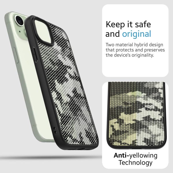 iPhone 15 (FOSO) Back Cover Case - Black (Honeycomb) Discount