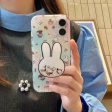 Cute Bunny Pattern Silicon Designer Case for iPhone With Magsafe Holder Online now