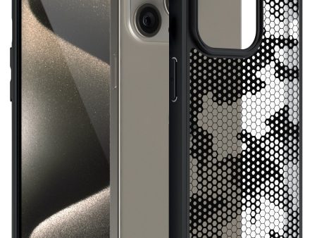 iPhone 15 Pro (FOSO) Back Cover Case - Black (Honeycomb) Hot on Sale