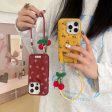 Cherry Pattern Leather Designer Case with Charm Holder for iPhone Sale