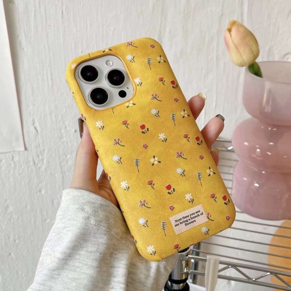 Cherry Pattern Leather Puffer Case for iPhone Supply