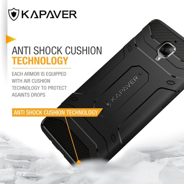 OnePlus 3   OnePlus 3T Back Cover Case | Rugged - Black Fashion