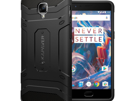 OnePlus 3   OnePlus 3T Back Cover Case | Rugged - Black Fashion