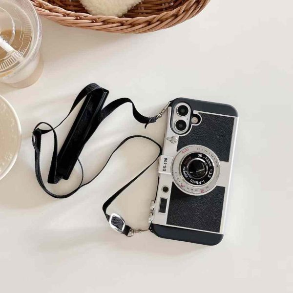 3D Camera Style Designer Case For iPhone With Sling For Cheap