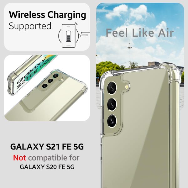 Samsung Galaxy S21 FE 5G (FOSO) Anti Shock Proof Back Cover Case - Bumper Clear Hot on Sale