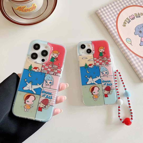 Cute Anime Cartoon Silicon Desinger Case for iPhone With Charm For Discount