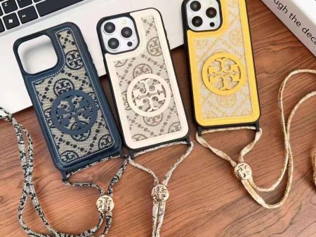 Luxury Branded Leather Case for iPhone With Lanyard Holder For Discount