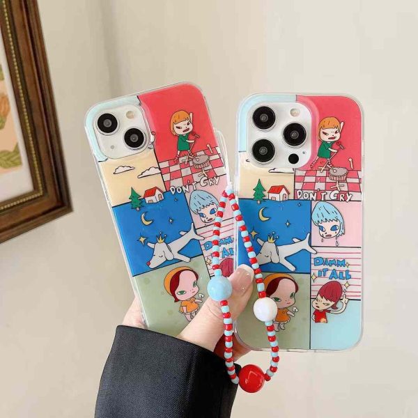 Cute Anime Cartoon Silicon Desinger Case for iPhone With Charm For Discount