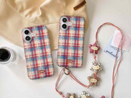 Checkered Pattern Silicon iPhone Case With Sling Supply